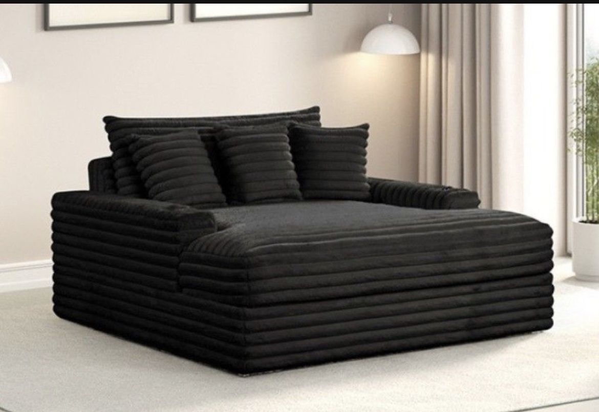 Brand New Plush Xl Corduroy Sofa Chaise Lounger