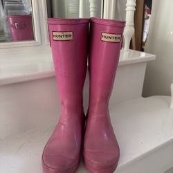 PINK HUNTER BOOTS KIDS 2 girls rain winter youth