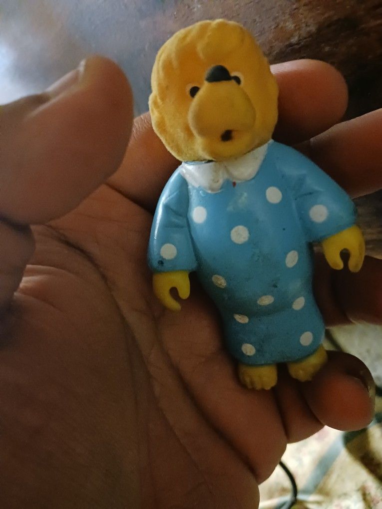 Vintage 1986 Berenstain Bears Mama Mom Mother Figure Blue Polka Dot Dress Toy Cake Topper 3.25"