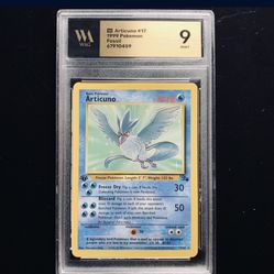 Grade 9 1st Edition Articuno 17/62 Fossil Pokemon Vintage Graded Card WAG  N/ PSA for Sale in Tucson, AZ - OfferUp