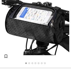 Bike Handlebar Bag, Waterproof Bicycle Front Storage Bag, Bike Phone Holder Accessories, Transparent Pouch Touch Screen with Removable Shoulder Strap 