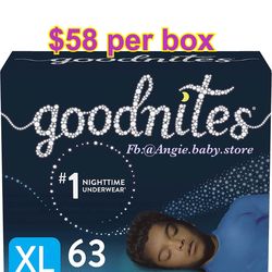 Goodnites size XL for boys
