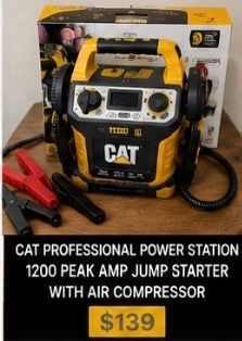 🔋 CAT Professional Power Station 1200 Peak Amp Jump Starter with Air Compressor
