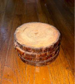Rustic Wood Slice Coasters Set