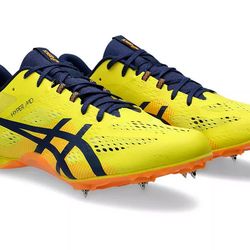 ASICS Hyper MD 8 Bright Yellow Track Spikes Men's Size 8 / Size 9.5 WMNS New!