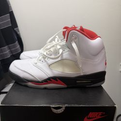 Air Jordan 5 Fire Red "Silver Tongue" Sz 10 