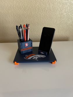 Denver Broncos desk phone & pen organizer