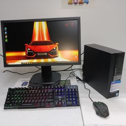 Dell i7 6700 Small Desktop +Widescreen Monitor Windows 10 Pro