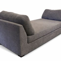 LIVING SPACES GREY CHAISE LOUNGE 86"W x 32"D x 38"H