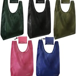 Xuan 5 Pack Reusable Grocery Bags Foldable Washable Bags Bulk with Pouch 35LB Weight Storage Capacity Heavy Duty Shopping Tote Bag, Durable & Lightwei