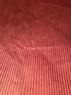 Corduroy, Maroonish Brown, thin wale.  44 x 90
