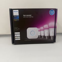 Philips Hue A19 LED White and Color Ambiance Smart Bulb Starter Kit - 4 Bulbs
