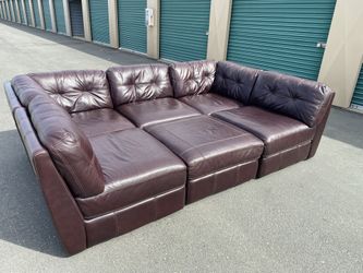 FREE DELIVERY- Macys Italian Leather Modular Sectional Couch !