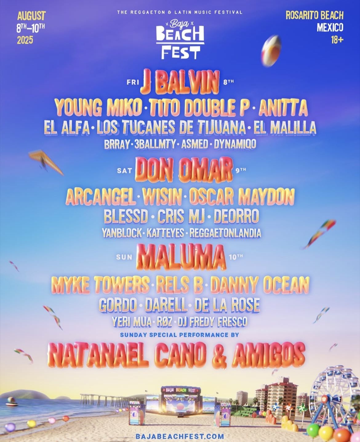 1 2025 Baja Beach Festival 3dayGA + Ticket