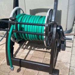 Jumbo Delux XL Suncast Hose reel & 100ft Of Hose No Leaks Lawn Yard Garden Car Wash Boat Deck Pool Spa Pressure Washer Irrigation Portable Cart Dolly 