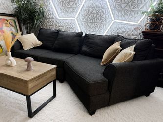 Cod NO DEPOSIT  DELIVERY New condition  black  sectional  couch