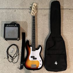 Donner Electric Bass Guitar 4 Strings Full-Size Standard Bass 