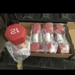 Pair Of 12lbs Red Dumbbells