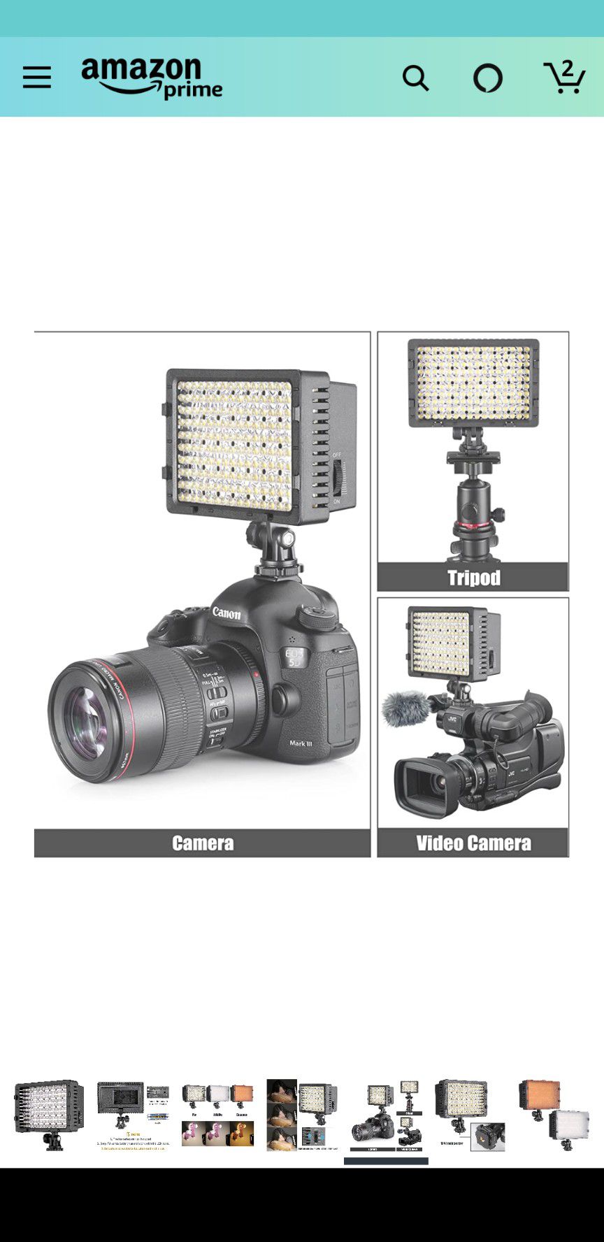 NEEWER 160 LED Light CN-160 Dimmable Ultra High Power Panel Digital Camera / Camcorder Video Light, LED Light For SLR Cameras