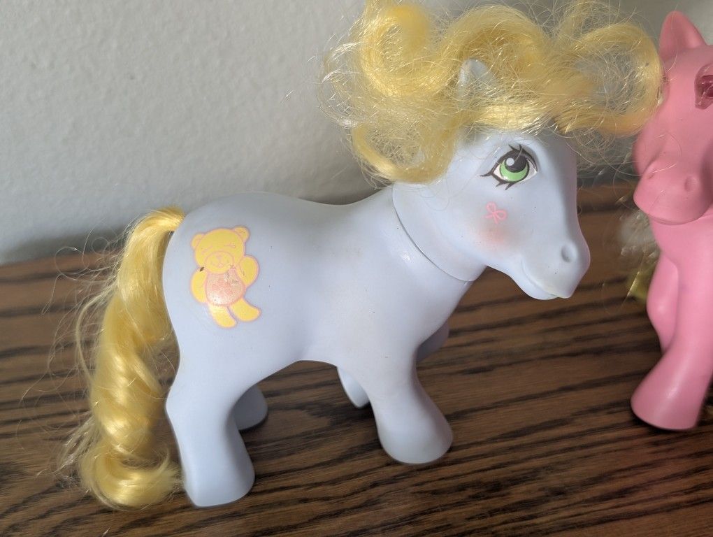 Vintage 1984 80s Hasbro My Little Pony (MLP) G1 Magic Message Ponies Cuddles / Teddi Earth Pony