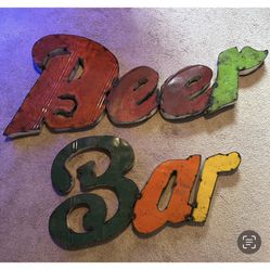 Large Metal Beer And Bar Sign Man Cave