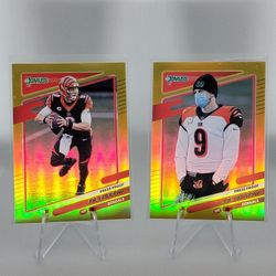 Joe Burrow 2021 Panini Donruss Holo Premium Gold Press Proof Variation Bangels

