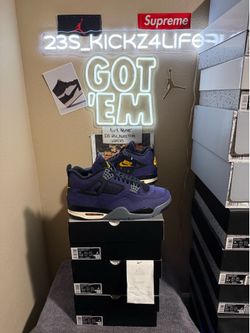 Brand New Air Jordan Laker  4’s Sizes 12, 14x3With Receipt.