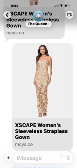 Escape, strapless, beautiful gold long dress never been worn tags on it size 16