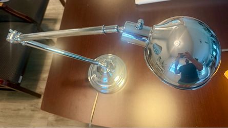 Chrome Adjustable Arm Desk Lamp - Solid Metal