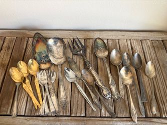 Set of antique silver utensils