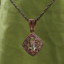 Very Pretty 😍 Morganite Sterling Silver Necklace!