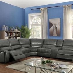 Brand New Grey Power Motion Sectional with USB Docks
