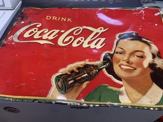 Sign Vintage Coca Cola Signed 
