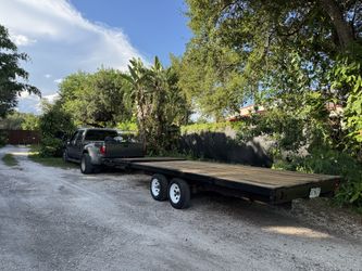 7 X 20 Custom Made Heavy Duty Flatbed Trailer  6 Lug Axles  $3000.00 Or Best Offer 