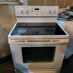 Whirlpool White Glass Top Range (Stove/Oven) - Can Deliver 