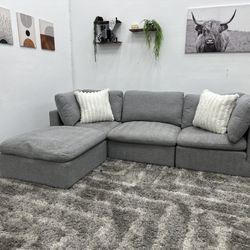 Grey Cloud Sectional Couch - Free Delivery 
