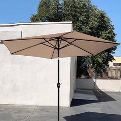 (NEW) $40 Patio 10 FT Umbrella with Tilt and Crank, Outdoor Garden Market Table (Base not included)