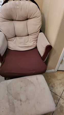 Chair with ottoman. $10 just needs to be cleaned. $20