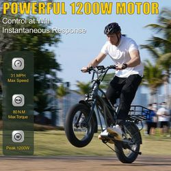 Fucare Electric Bike Gemini X for Adults 20x4.0 Fat Tire, 48V 30Ah Battery E-Bike