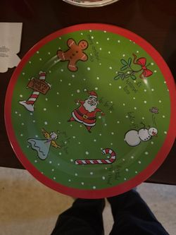 Christmas cookies plates 11 inch of 2