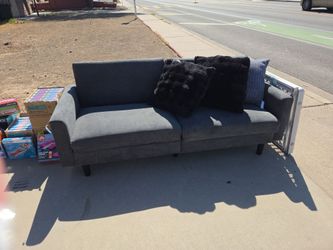 Gray Fabric Two-Seat Sofa
