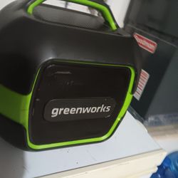 Greenworks POWERALL 24V Outdoor Bluetooth Portable Speaker with 2Ah Battery and Charger Green