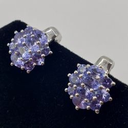 3.48 CT Tanzanite Sterling Silver Earrings