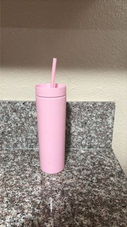 Pink Cup With Straw