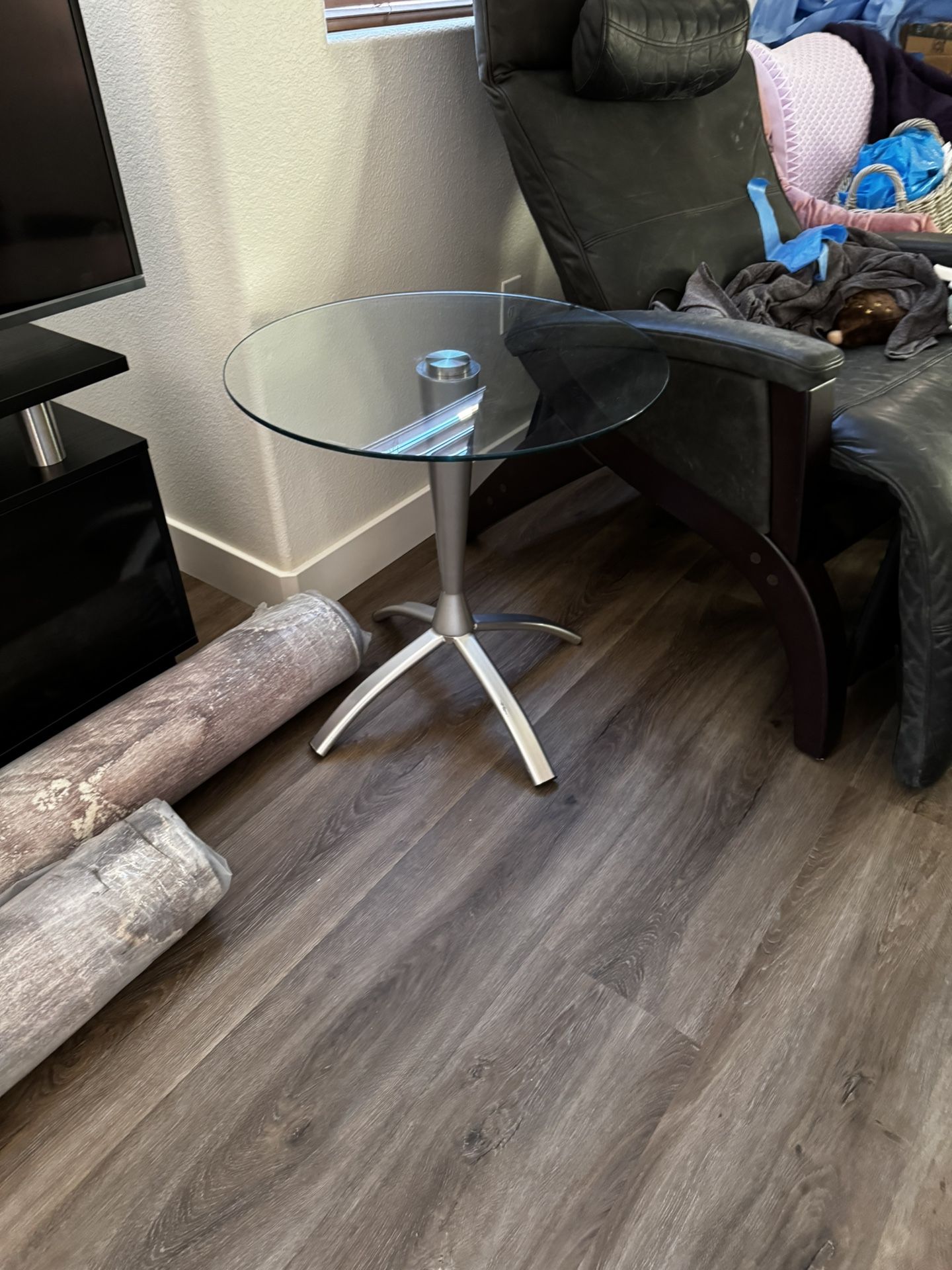 Glass Coffee Table And Matching End Table