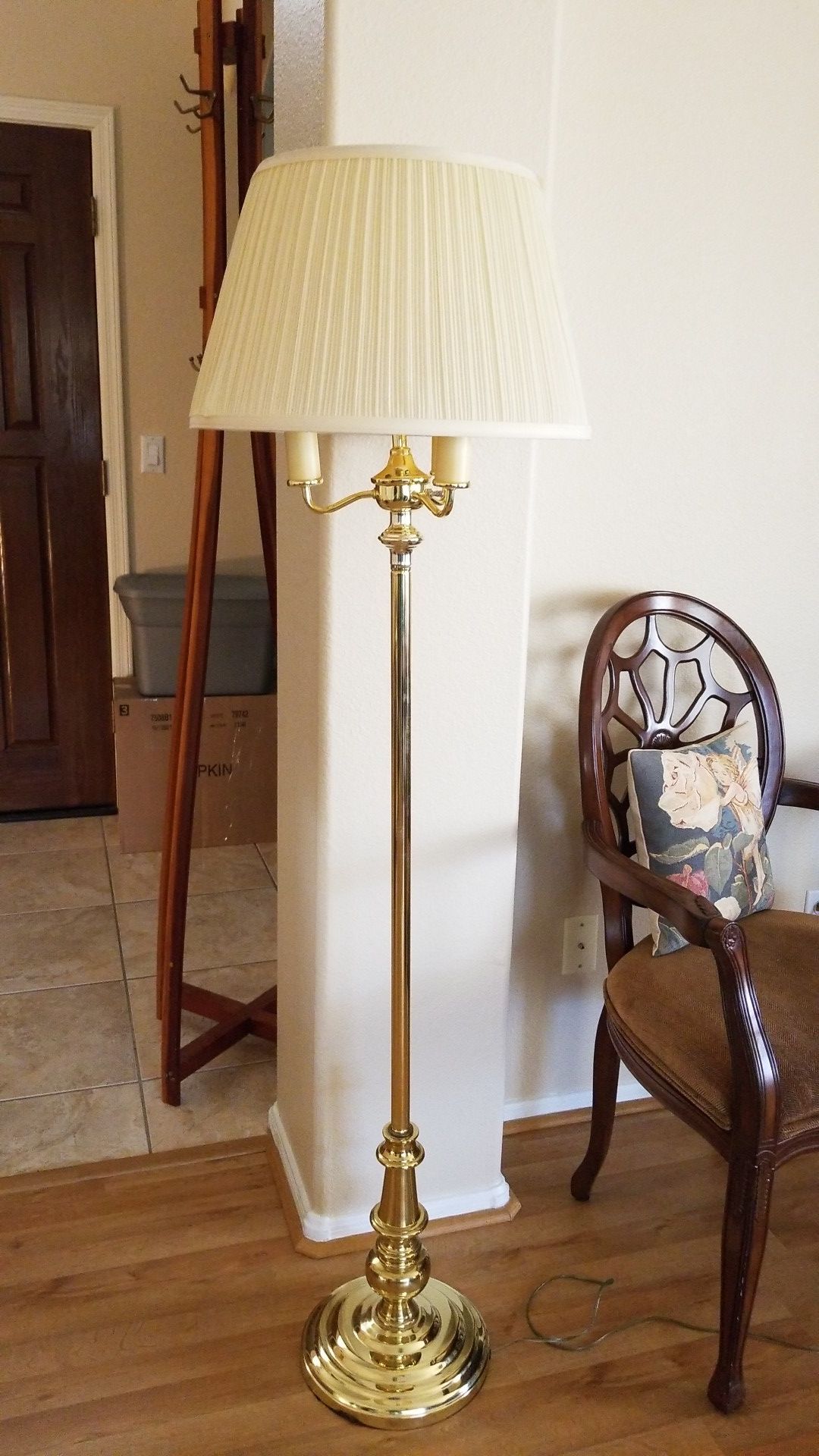 Brass floor lamp