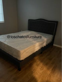 Queen size bed frame with mattress