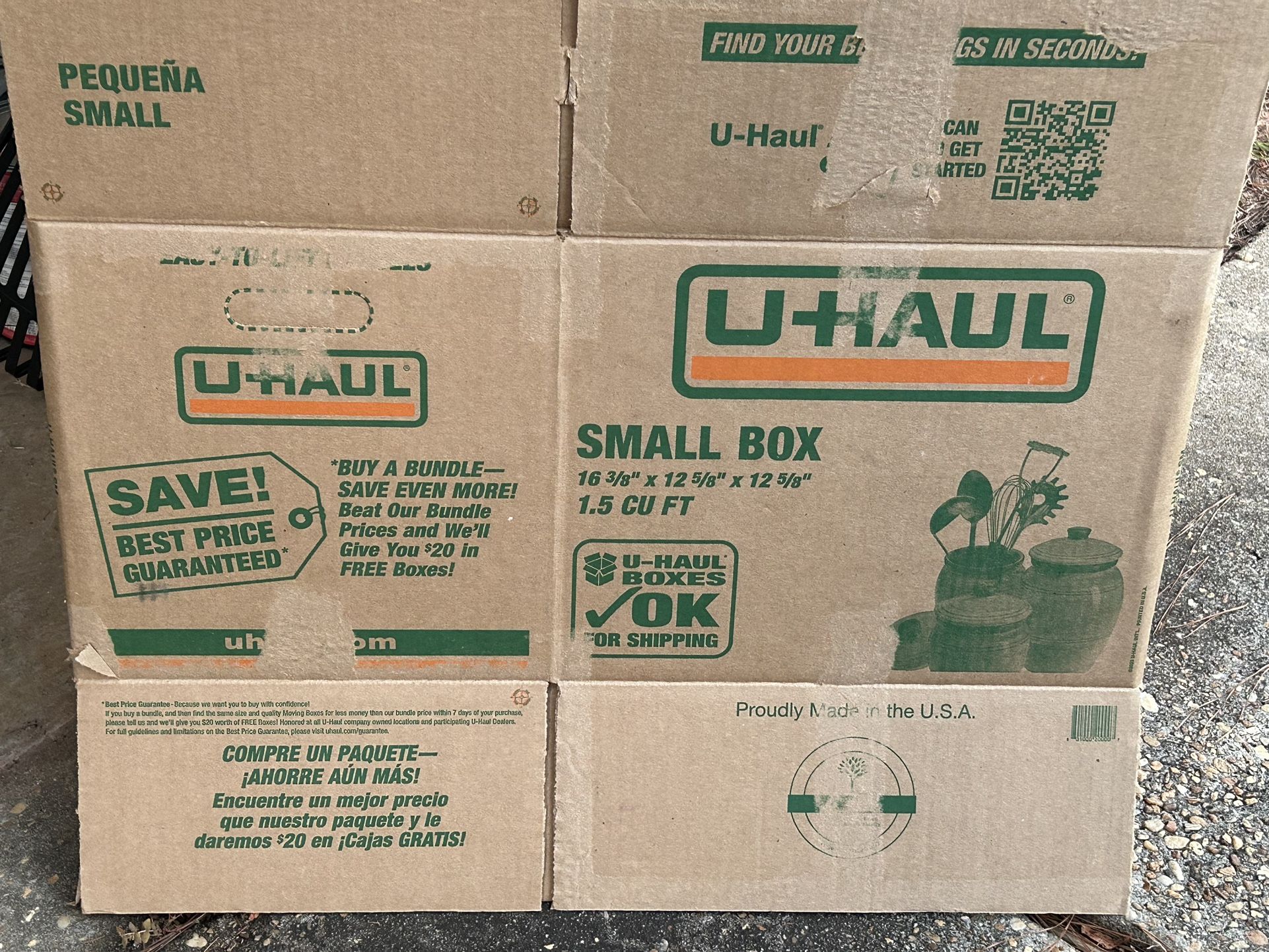 U-Haul Used Moving Boxes ; 5 Sizes
