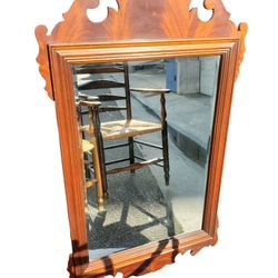 Mirror COUNCILL CRAFTSMEN Mahogany Chippendale Style Beveled Wall Mirror