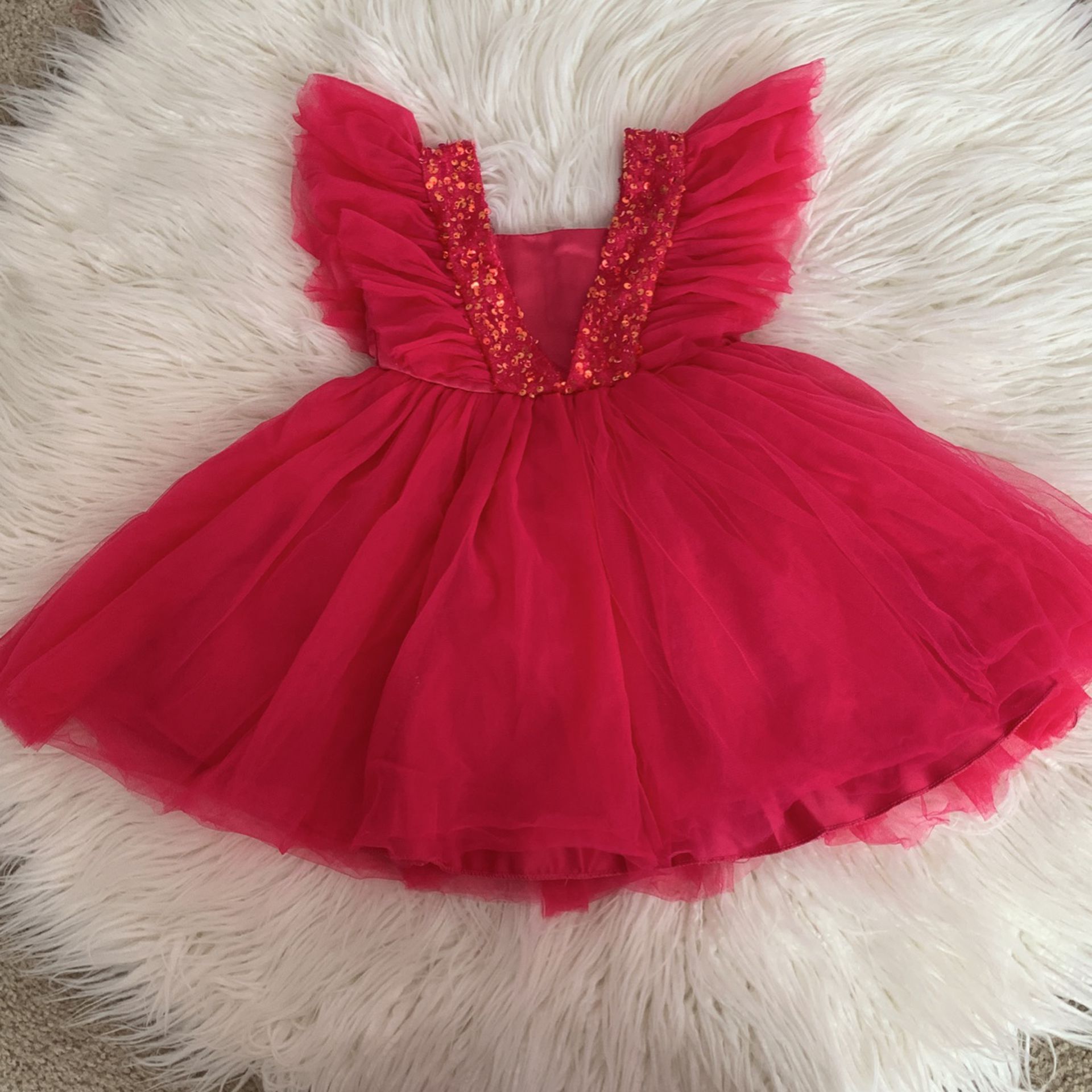Toddler birthday dress hot pink sizeT2